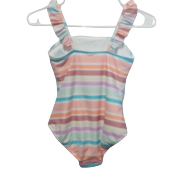 Cat & Jack Girls Multi Striped Swimsuit Size Medium (8) - Picture 2 of 6